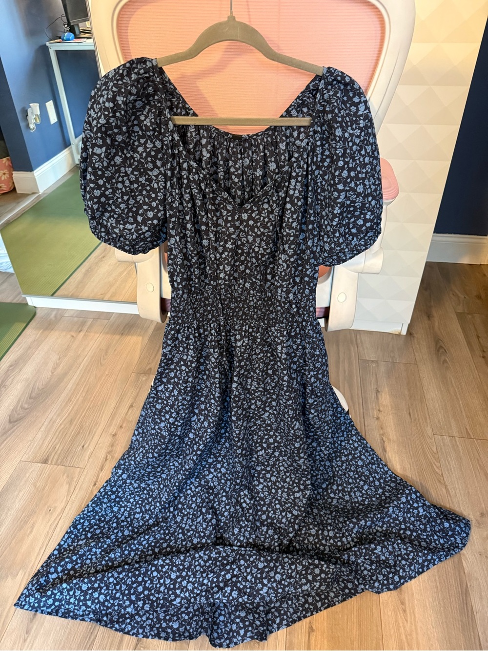 Uniqlo Navy Blue Floral Maxi Dress